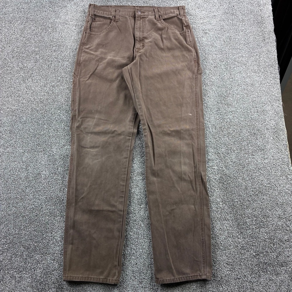 Vintage Dickies Carpenter Pants Mens 34x36 Brown Cotton Duck Canvas Workwear